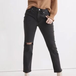 NWT Madewell The Tall Girljean in Adolpha Wash Ripped Knee size 28T